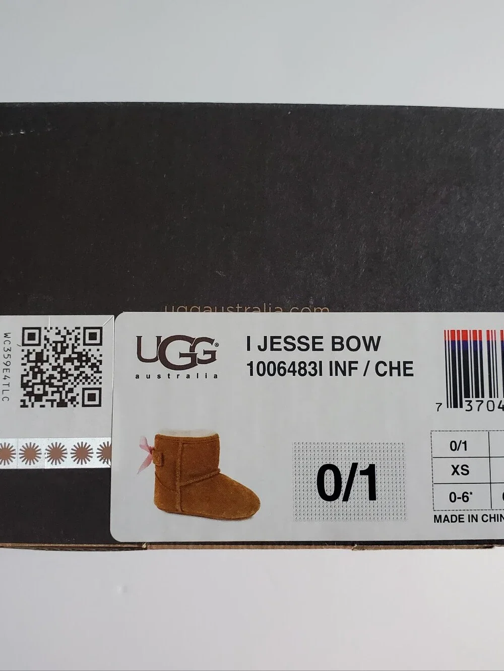 UGG Jesse Bow Boots Pink/Chestnut Infant Size 0/1